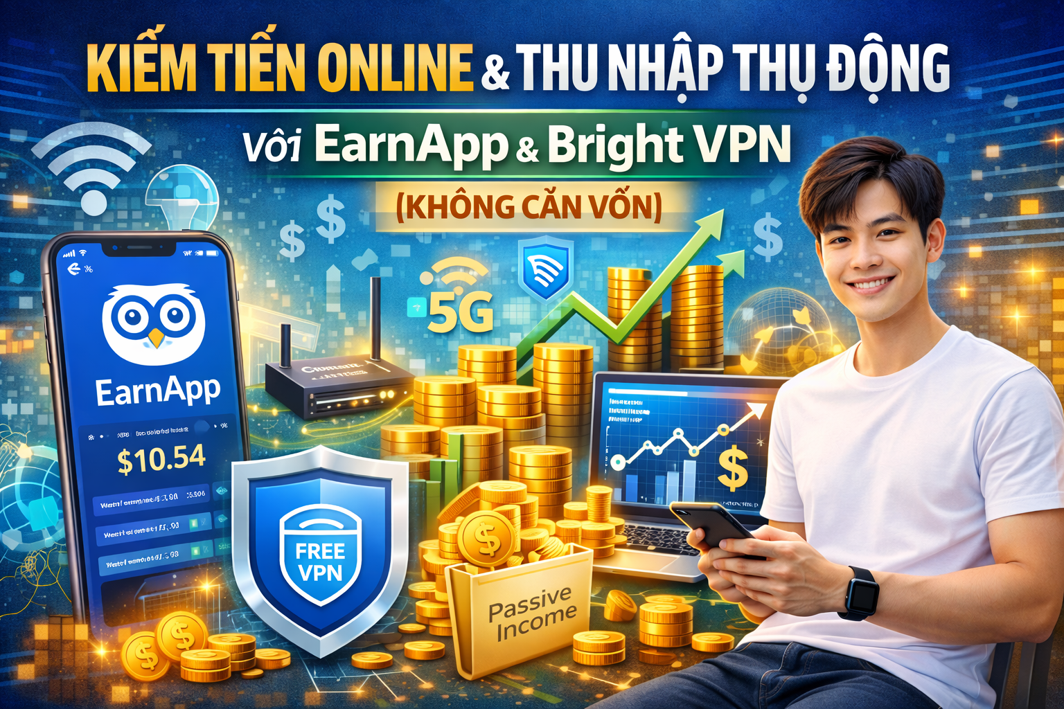 Thu nhập thụ động với EarnApp và Bright VPN Thu nhập thụ động với EarnApp và Bright VPN