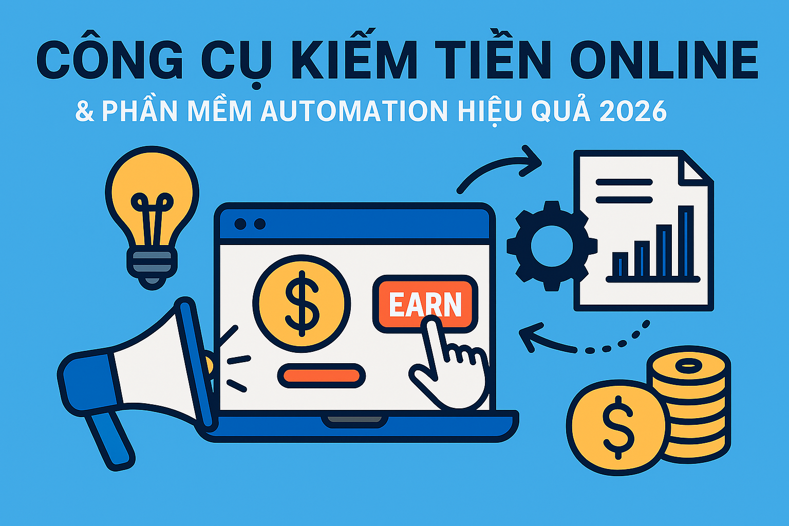 Công cụ kiếm tiền online & phần mềm Automation hiệu quả
