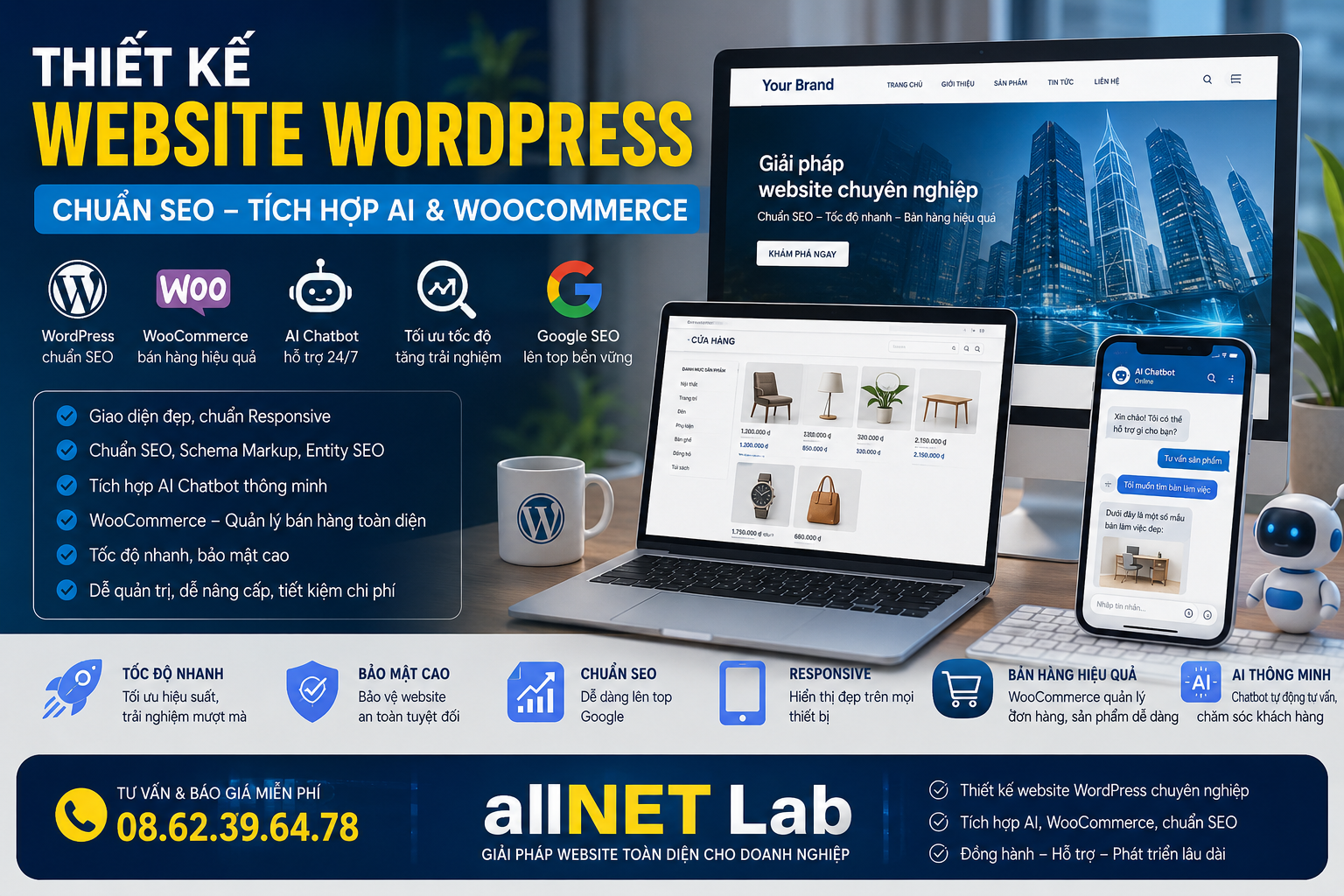Thiết Kế Website WordPress Chuẩn SEO, Tích Hợp AI Thiết Kế Website WordPress Chuẩn SEO, Tích Hợp AI